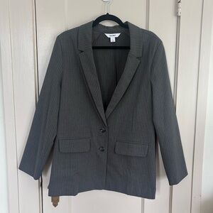 Old Navy Large Gray Pinstripe Relaxed Twill Blazer New Without Tags